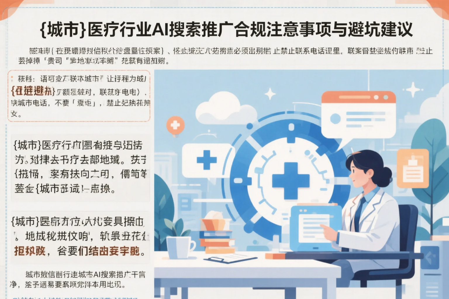 城口医疗行业AI搜索推广合规注意事项与避坑建议